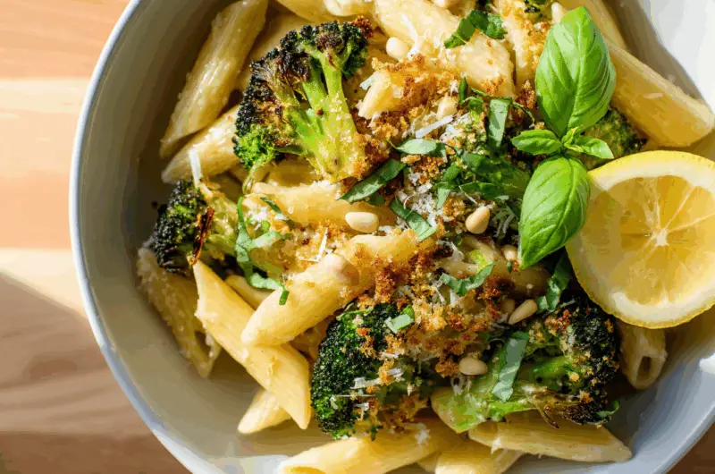 Buttery Lemon Pasta with Roasted Broccoli