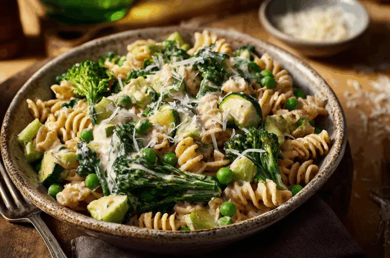 One Pot Creamy Pasta with Greens
