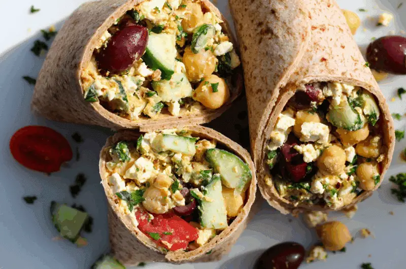 Mediterranean Chickpea Tuna Wraps