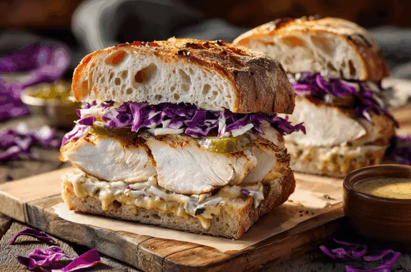 Roasted Chicken Sandwiches with Sharp Mustard Slaw