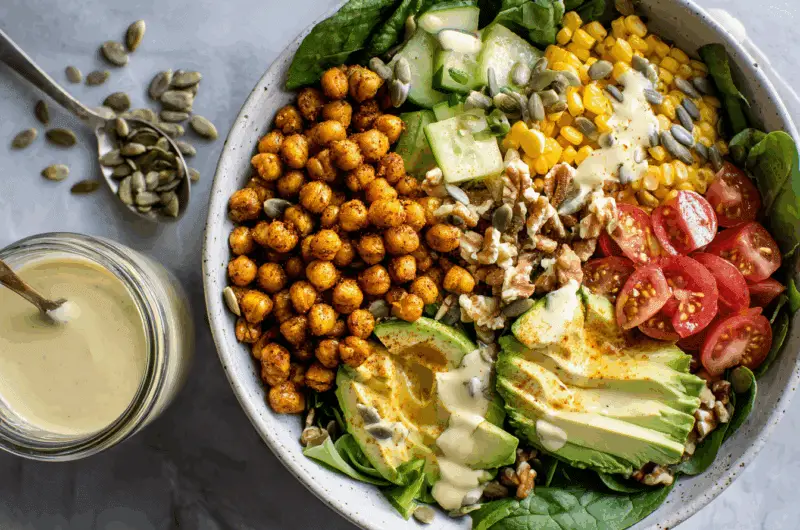 Crispy Chili Lime Chickpea Salad