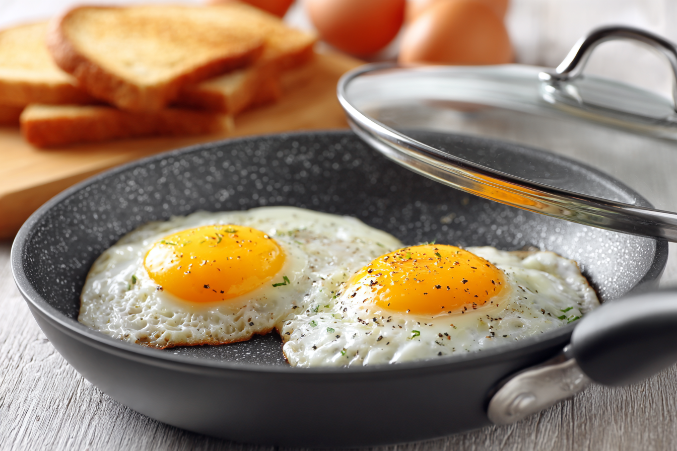 Steam-Fried Eggs with Perfectly Runny Yolks